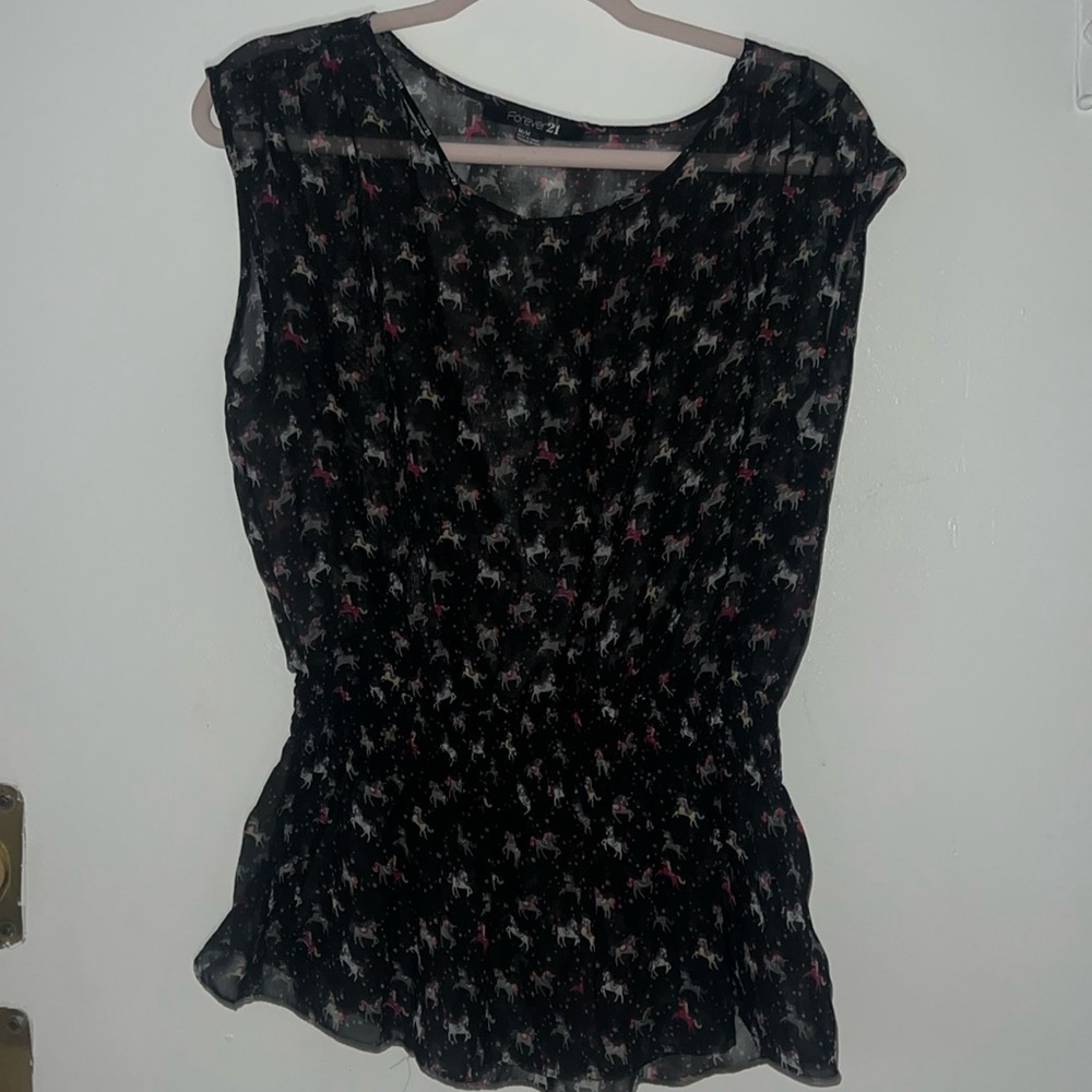 Forever 21 unicorn silky top